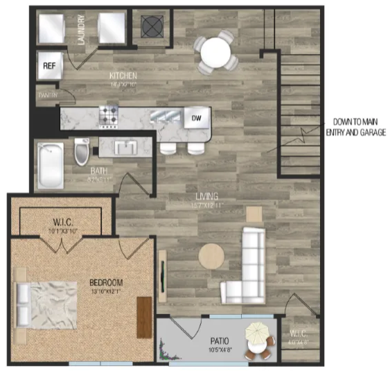 One bedroom floor plan